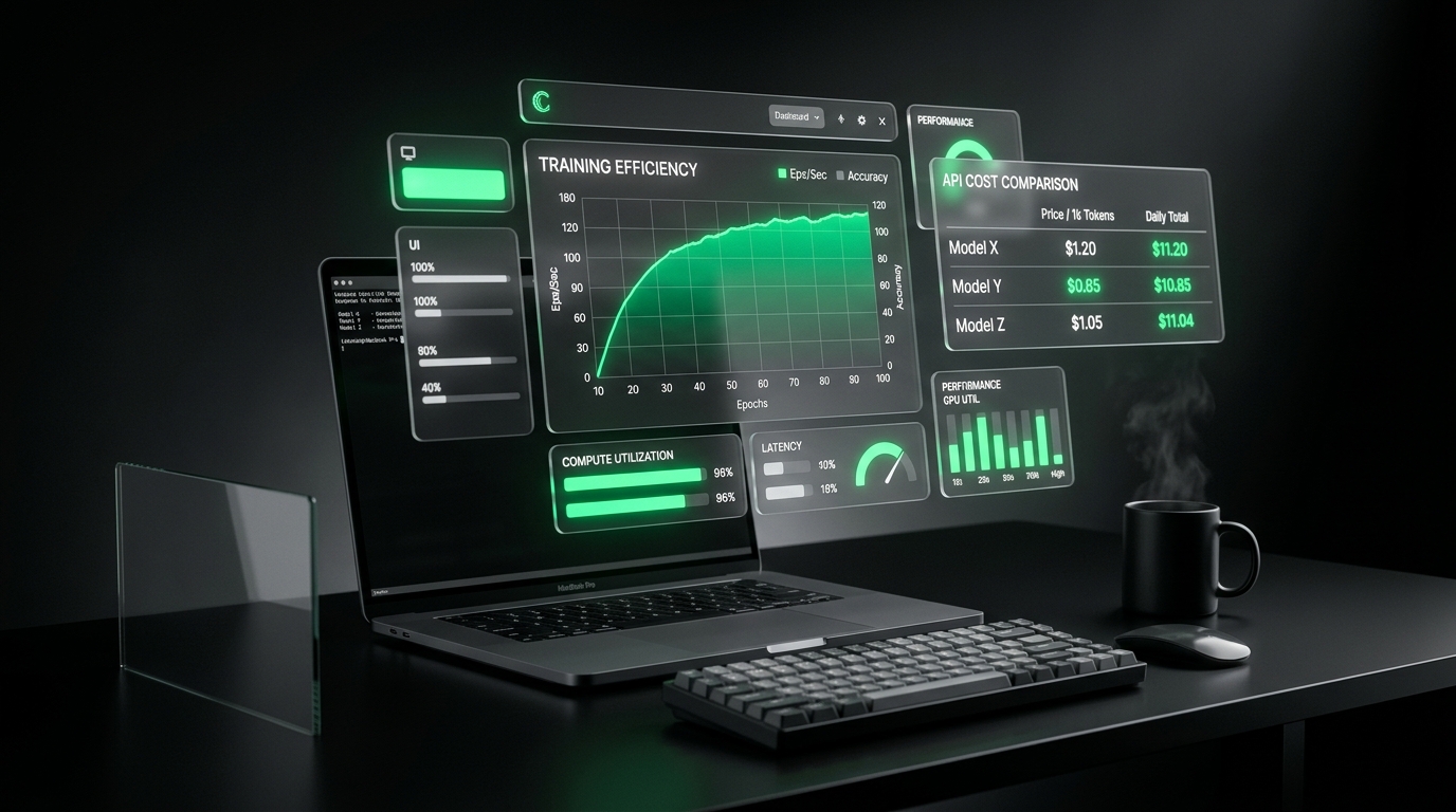 Training efficiency and cost optimization dashboard